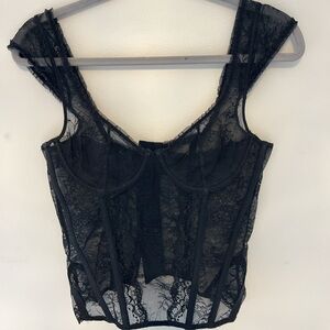 Black lace corset top
